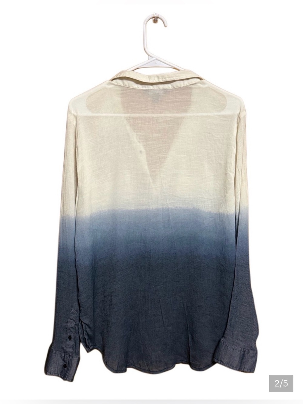 🌊 Luxury Coastal Chic | Rock & Republic Ombre Blouse | XL - Picture 3 of 6